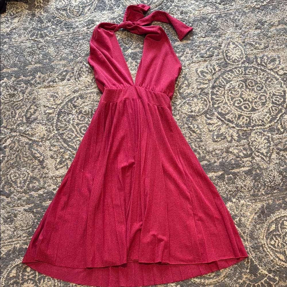 Kaos Jean Pink Cotton Polyamide Midi Dress Size 6 - Picture 2 of 9